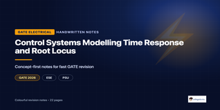GATE EE Control Systems Time Response Handwritten Notes