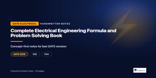 GATE Electrical Formula and Problem Solving Handwritten Notes PDF