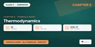 Class 11 Chemistry Chapter 5 Thermodynamics Formula Sheet PDF