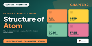 NCERT Solutions Class 11 Chemistry Chapter 2 Structure of Atom PDF