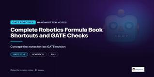 GATE Robotics Formula Book Handwritten Notes PDF