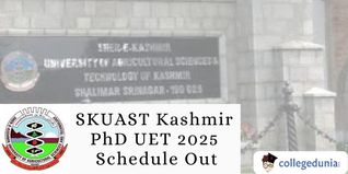 SKUAST Kashmir PhD UET 2025 Schedule Out; Exam on February 8