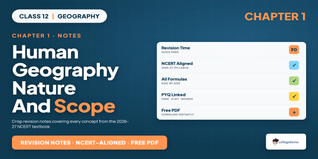 Human Geography Nature and Scope Class 12 Notes 2026-27