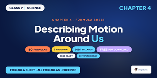Describing Motion Around Us Class 9 Formula Sheet