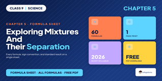 Exploring Mixtures Class 9 Science Formula Sheet