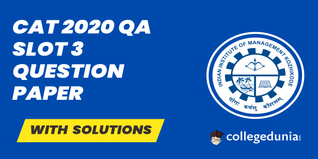 CAT 2021 QA Slot 3 Question Paper (Available) :Download Solutions with Answer Key