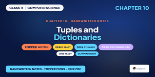 Class 11 Computer Science Tuples and Dictionaries Handwritten Notes