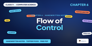 Class 11 Computer Science Flow of Control Handwritten Notes PDF