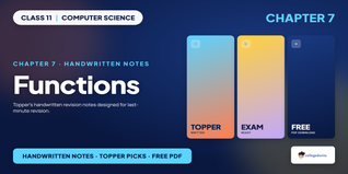 Class 11 Computer Science Functions Handwritten Notes PDF
