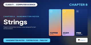 Class 11 Computer Science Strings Handwritten Notes PDF