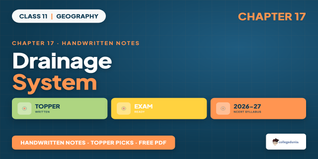 Class 11 Geography Drainage System Handwritten Notes PDF