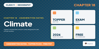 Class 11 Geography Climate Handwritten Notes PDF
