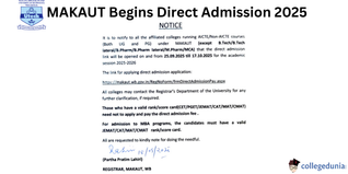 MAKAUT Begins Direct Admission 2025; Limited Seats Available, Apply Before Oct 17