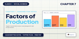 Factors of Production Class 8 Social Science Handwritten Notes