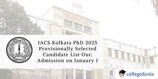 IACS Kolkata PhD 2025 Provisionally Selected Candidate List Out; Admission on January 1