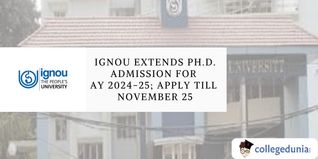 IGNOU Extends Ph.D. Admission For AY 2024-25; Apply till November 25