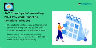 JAC Chandigarh Counselling 2024 Physical Reporting Schedule Released; Check Important Dates Here