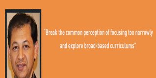 Mr Supriyo Guharoy urges students to Break the common perception of focusing too narrowly and explore broad based curriculums