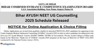 Bihar AYUSH NEET UG 2025 Counselling Begins for BAMS/BHMS/BUMS Admissions; Register by September 29