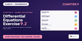 Differential Equations Class 12 NCERT Solutions Chapter 9 Ex 9.2
