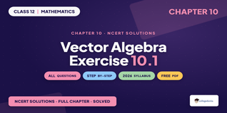 Vector Algebra Class 12 NCERT Solutions Chapter 10 Ex 10.1
