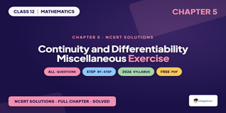 Continuity and Differentiability Class 12 NCERT Solutions Chapter 5 Misc