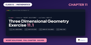 Three Dimensional Geometry Class 12 NCERT Solutions Chapter 11 Ex 11.1