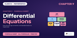 Differential Equations Formulas - Class 12 Maths Ch 9
