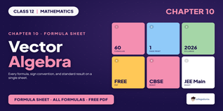 Vector Algebra Class 12 Formulas - Class 12 Maths Ch 10