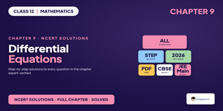 Ncert Solutions Class 12 Maths Chapter 9 Differential Equations