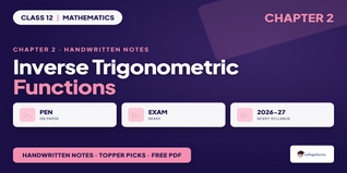 Class 12 Maths Handwritten Notes PDF - Class 12 Maths Ch 2