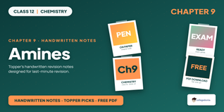 Class 12 Chemistry Chapter 9 Amines Handwritten Notes PDF