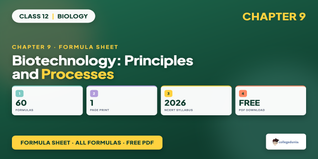 Biotechnology Class 12 Biology Formula Sheet PDF Chapter 9