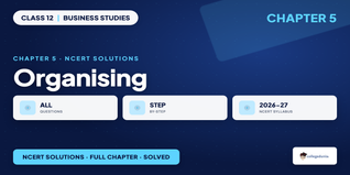 Organising Class 12 Business Studies NCERT Solutions PDF