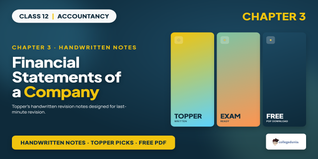 Class 12 Accountancy P2 Chapter 3 Financial Statements of a Company Handwritten Notes