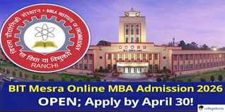 BIT Mesra Online Begins MBA Admission 2026; Apply by April 30 @bitmesra.ac.in