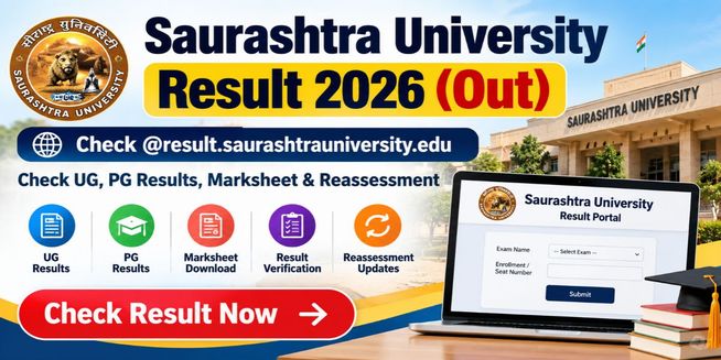 Saurashtra University Result 2026(Out) @result.saurashtrauniversity.edu: Check UG, PG Results