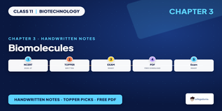 NCERT Class 11 Biotechnology Biomolecules Handwritten Notes PDF