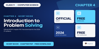 NCERT Book Class 11 Computer Science Problem Solving PDF 2026-27