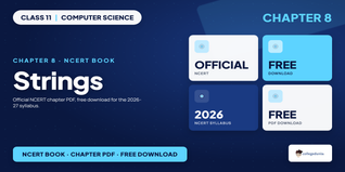 NCERT Book Class 11 Computer Science Chapter 8 Strings PDF