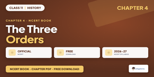 The Three Orders Class 11 History NCERT Book PDF 2026-27