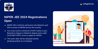 NIPER JEE 2024 Registrations Open @niperguwahati.ac.in; Apply Till May 24