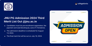 JNU PG Admission 2024 Third Merit List Out, Confirm Seats By June 27