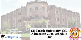 Siddharth University PhD Admission 2025 Schedule Out