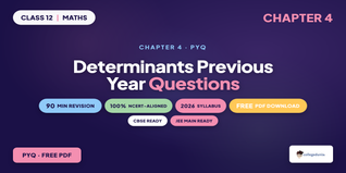 Class 12 Maths Chapter 4 Determinants PYQ PDF 2026