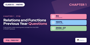 Class 12 Maths Chapter 1 Relations and Functions PYQ PDF 2026