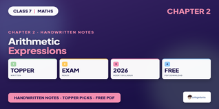 Arithmetic Expressions Class 7 Maths Handwritten Notes