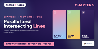 Parallel and Intersecting Lines Class 7 Maths Handwritten Notes