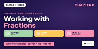 Working with Fractions Class 7 Maths Handwritten Notes