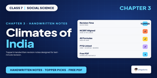 Climates of India Class 7 Social Science Handwritten Notes